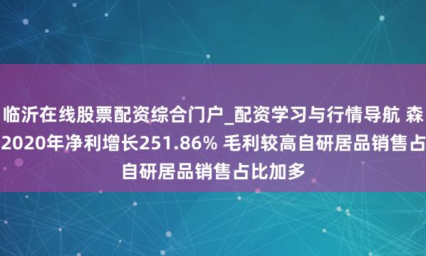 临沂在线股票配资综合门户_配资学习与行情导航 森馥科技2020年净利增长251.86% 毛利较高自研居品销售占比加多
