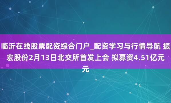 临沂在线股票配资综合门户_配资学习与行情导航 振宏股份2月13日北交所首发上会 拟募资4.51亿元