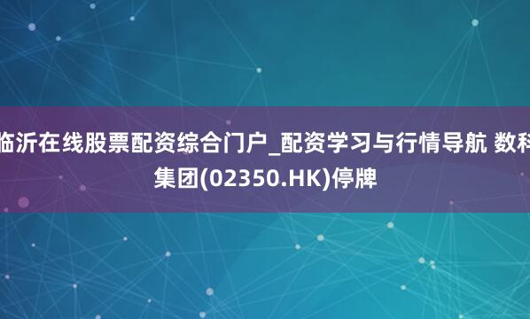 临沂在线股票配资综合门户_配资学习与行情导航 数科集团(02350.HK)停牌