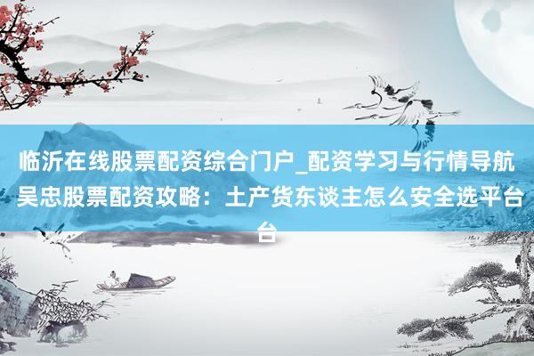 临沂在线股票配资综合门户_配资学习与行情导航 吴忠股票配资攻略：土产货东谈主怎么安全选平台